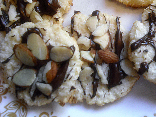 Chewy Almond Joy Coconut Macaroon Discs Recipe photo