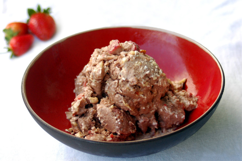 Chunky Strawberry Chocolate Coconut Ice Cream photo