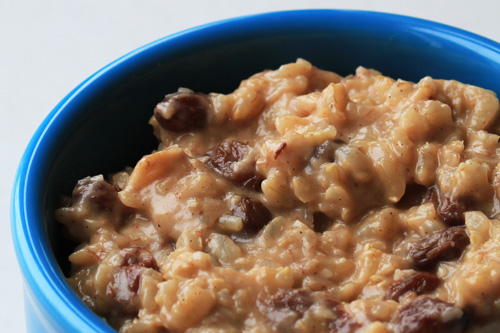 Coconut Banana Ginger Brown Rice Pudding with Raisins recipe photo