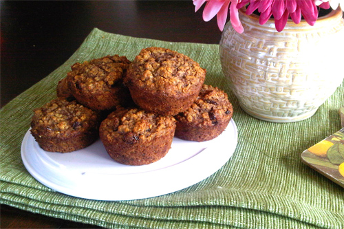 Coconut Flour Oatmeal Raisin and Flax Muffins Recipe photo