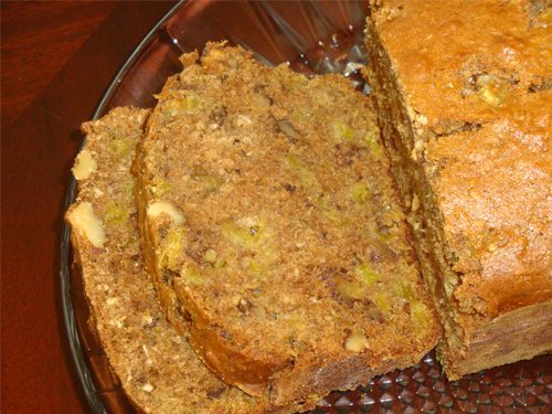 Coconut Rhubarb Walnut Bread recipe photo