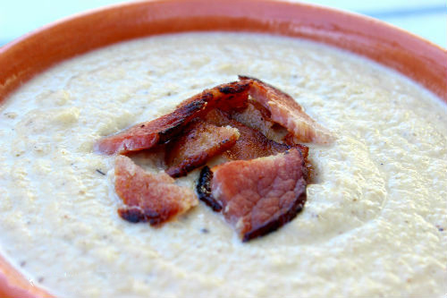 Creamy Roasted Cauliflower and Mushroom Soup Recipe photo