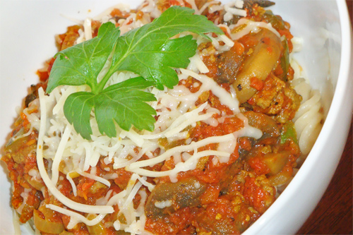 Curried Beef & Veggie Pasta recipe photo