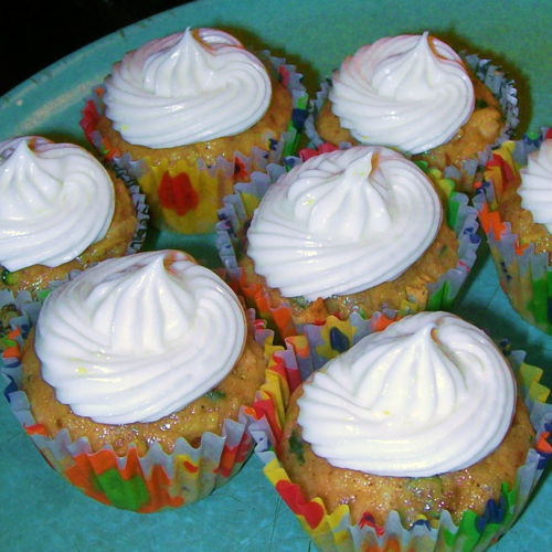 Gluten Free Coconut Zucchini Mini Muffins with Lemon Cream Cheese Frosting Recipe photo
