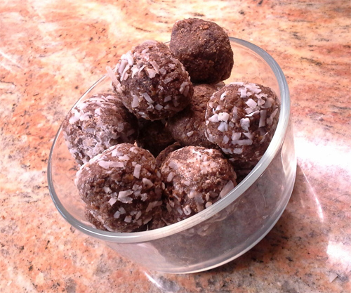 No Bake Chocolaty Coconut Flax Chia Power Balls Recipe photo