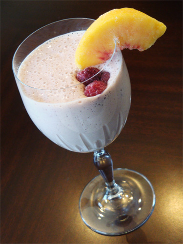 Raspberry Peach Melba Smoothie recipe photo