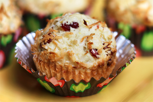 Triple Coconut Cranberry Muffins recipe photo