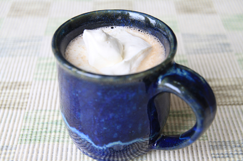 Coconut Cream Hot Chocolate with whipped cream recipe photo