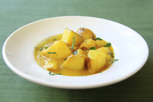 Creamy curried coconut potatoes recipe photo