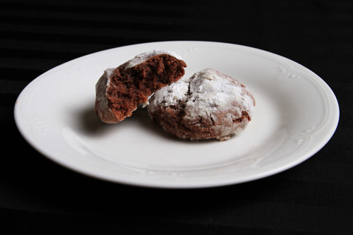 Gluten Free Chocolate Crinkles recipe photo with round plate