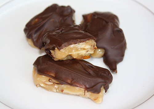 Honey Caramels with Chocolate, Almond and Coconut recipe photo