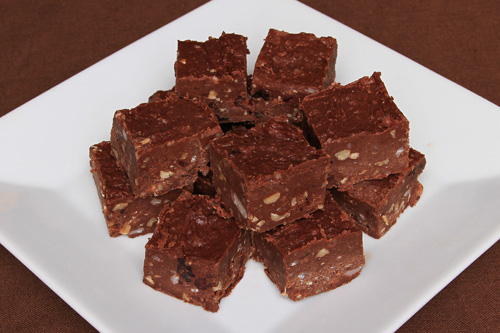 Coconut Oil Fudge with Nuts and Fruit