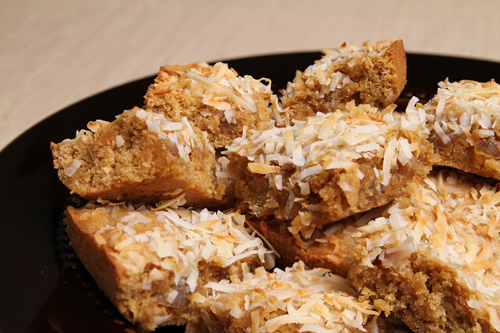 Toasted Coconut Ginger Blondies