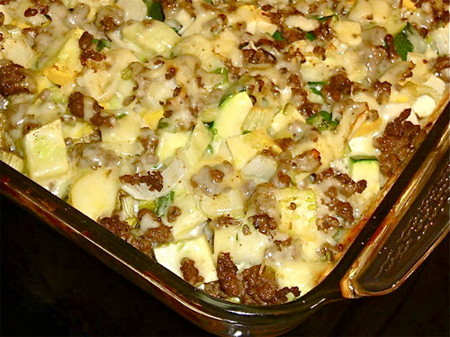 Mexican Beef and Summer Squash Casserole