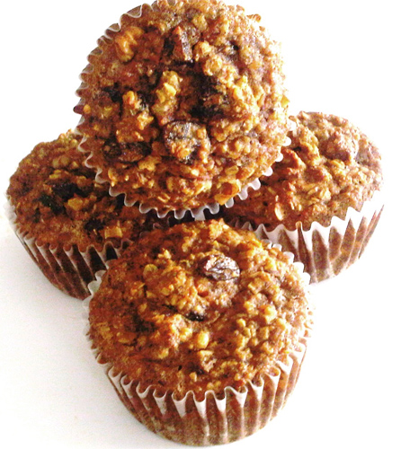 Coconut Flour, Carrot, Oatmeal Muffins