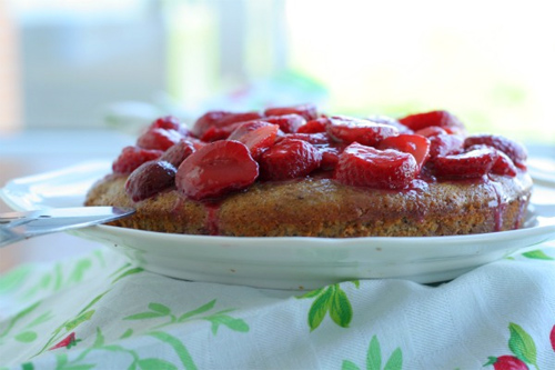 Strawberry, Almond Cake