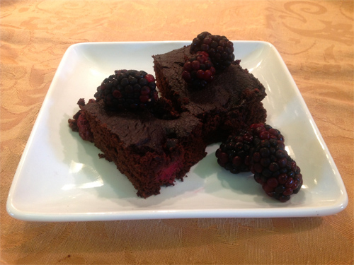 Gluten-Free, Roasted Blackberry Brownies