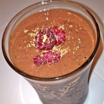 Dark Chocolate, Raspberry Custard Smoothie