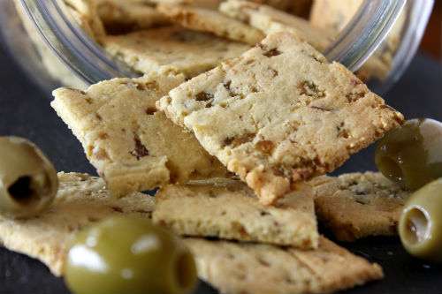 Grain-Free Olive, Garlic Crackers