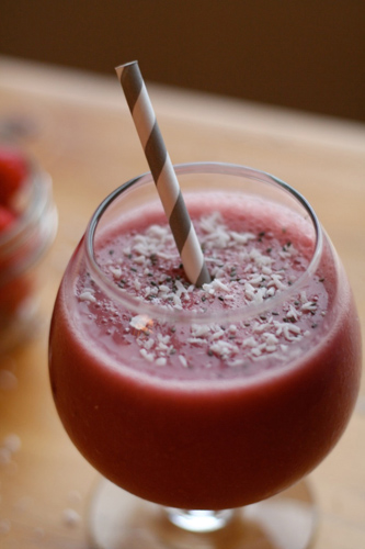 Raspberry, Coconut Smoothie