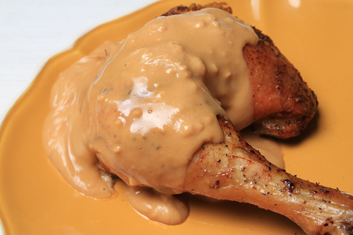 Roast Chicken with Coconut, Peanut Butter Sauce