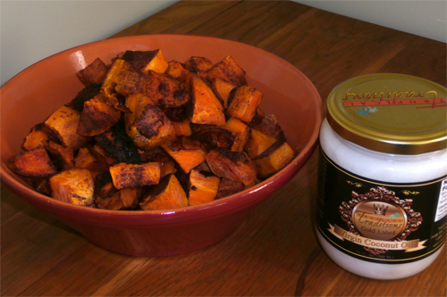 Coconut Oil–Roasted, Spiced Sweet Potatoes