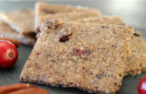 Grain-Free Cranberry, Pecan Crackers