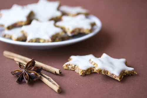 Healthy Cinnamon Stars with Coconut Frosting