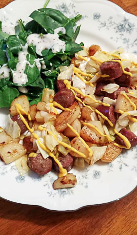 Cabbage and Brat Skillet
