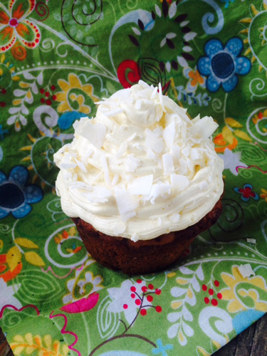 Coconut, Banana Cupcakes with French Buttercream Icing