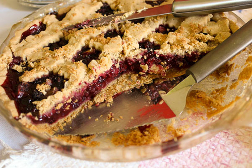 Gluten-Free, Wild Blackberry and Rhubarb Pie