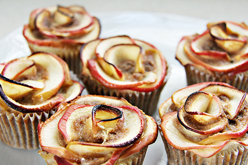 Gluten-Free, Apple Flower, Cinnamon Cupcakes