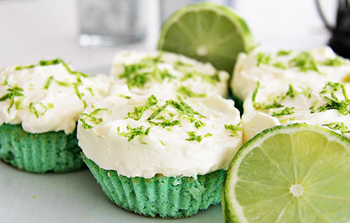 Gluten-Free, Lime Cupcakes with Cheesecake Topping