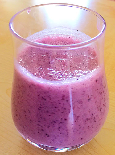 Fresh Coconut Milk and Blueberry Smoothie